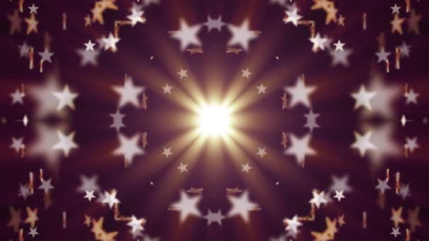 Stelle brillanti simmetriche movimento dissolvenza modello animazione Nuova qualità retrò vintage vacanza forma colorato universale movimento dinamico animato gioioso ballo musica video — Video Stock