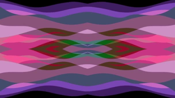 Díszítő szimmetrikus lágy színű mozgó hullámok alakzat minta animáció háttér folyamatos hurok új minőségi retro vintage üdülés alakzat színes univerzális mozgás dinamikus animációs örömteli videofelvétel — Stock videók