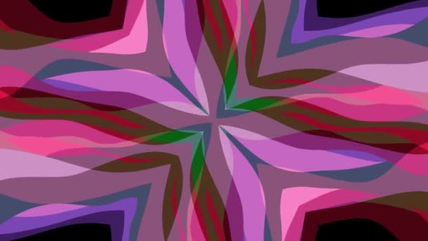 Díszítő szimmetrikus lágy színű mozgó kereszt alakú minta animáció háttér folyamatos hurok új minőségi retro vintage üdülés alakzat színes univerzális mozgás dinamikus animációs örömteli videofelvétel — Stock videók
