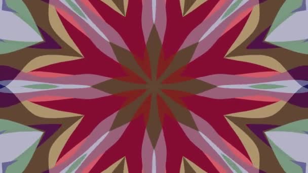 Ornamental kaleidoscope moving shape pattern animation background seamless loop New quality retro vintage holiday shape colorful universal motion dynamic animated joyful music video footage — Stock Video