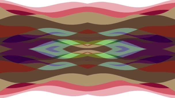 Ornamental symmetrical soft color moving waves shape pattern animation background seamless loop New quality retro vintage holiday shape colorful universal motion dynamic animated joyful video footage — Stock Video