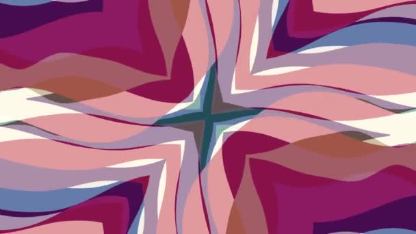 Ornamentale symmetrische weiche Farbe bewegte Kreuzform Muster Animation Hintergrund nahtlose Schleife neue Qualität retro vintage Urlaub Form bunt universelle Bewegung dynamisch animierte freudige Videoaufnahmen — Stockvideo