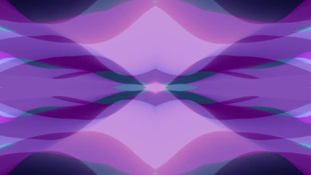 Ornamentale symmetrische weiche Farbe bewegte Wellen Form Muster Animation Hintergrund nahtlose Schleife neue Qualität retro vintage Urlaub Form bunt universelle Bewegung dynamische animierte freudige Videoaufnahmen — Stockvideo