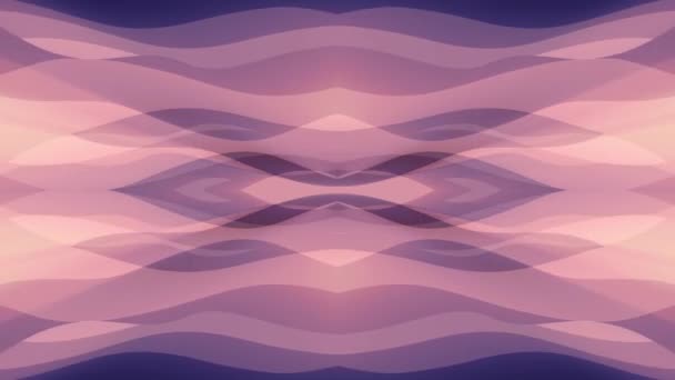 Декоративний симетричний м'який колір рухомих хвиль форма візерунок анімація фон безшовна петля Нова якість ретро вінтажний святкова форма барвистий універсальний рух динамічний радісний відеозапис — стокове відео