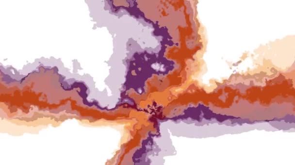 Digitala turbulenta rörliga abstrakt färg cross målning sömlös loop animation bakgrund nya unika kvalitet konst eleganta färgstarka glada cool trevlig motion dynamiska vackra videofilmer — Stockvideo