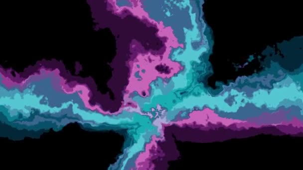 Digitale turbolento movimento astratto colore croce pittura senza soluzione di continuità loop animazione sfondo nuovo unico qualità arte elegante colorato gioioso fresco bello movimento dinamico bellissimo video — Video Stock