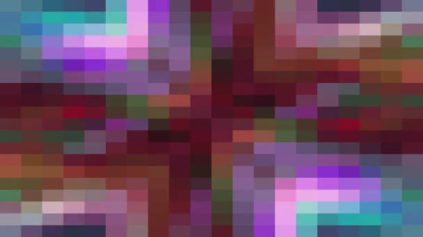 Astratto pixel blocco in movimento senza soluzione di continuità loop sfondo animazione Nuova qualità universale movimento dinamico animato retrò vintage colorato gioioso ballo musica video — Video Stock