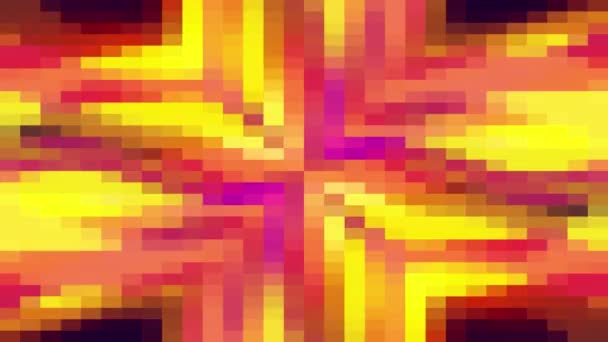 Абстрактний піксельний блок, що рухається безшовний цикл анімації Нові якісні універсальні рухи динамічні анімовані ретро вінтажні барвисті радісні танцювальні відеозаписи — стокове відео