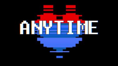 piksel kalp her zaman kelime metin aksaklık girişim ekran sorunsuz döngü animasyon arka plan yeni dinamik retro vintage neşeli renkli video görüntüleri