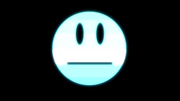 Pokerface smile symbol på hud holografiska skärmen sömlös loop glitch störningar animation nya dynamiska retro joyful färgglada retro vintage videofilmer — Stockvideo