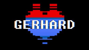 piksel kalp Gerhard kelime metin aksaklık girişim ekran sorunsuz döngü animasyon arka plan yeni dinamik retro vintage neşeli renkli video görüntüleri