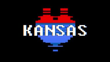piksel kalp Kansas kelime metin aksaklık girişim ekran sorunsuz döngü animasyon arka plan yeni dinamik retro vintage neşeli renkli video görüntüleri