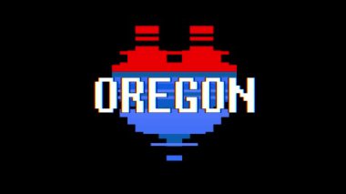 piksel kalp Oscar kelime metin aksaklık girişim ekran sorunsuz döngü animasyon arka plan yeni dinamik retro vintage neşeli renkli video görüntüleri