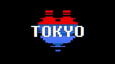 piksel kalp Oscar kelime metin aksaklık girişim ekran sorunsuz döngü animasyon arka plan yeni dinamik retro vintage neşeli renkli video görüntüleri