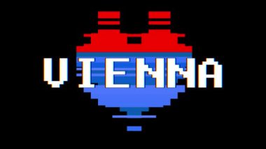 piksel kalp Oscar kelime metin aksaklık girişim ekran sorunsuz döngü animasyon arka plan yeni dinamik retro vintage neşeli renkli video görüntüleri