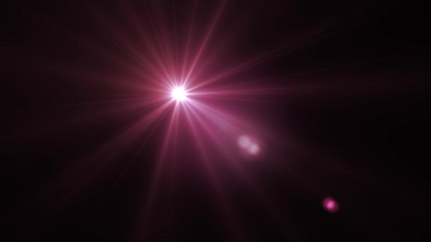 Спалах рухомих червоних вогнів для логотипу оптичної лінзи зірка спалахує блискучий анімаційний цикл фону нової якості природного освітлення лампи промені ефект динамічний барвистий яскравий відеозапис — стокове відео