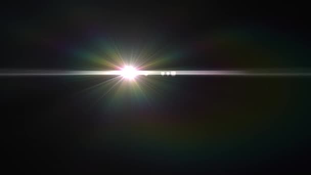 Flash halványuló mozgó fények logó optikai lencse Star trapéznadrág fényes élénkség hurok háttér új minőségi természetes világítás lámpa sugarak hatása dinamikus színes világos videofelvétel — Stock videók