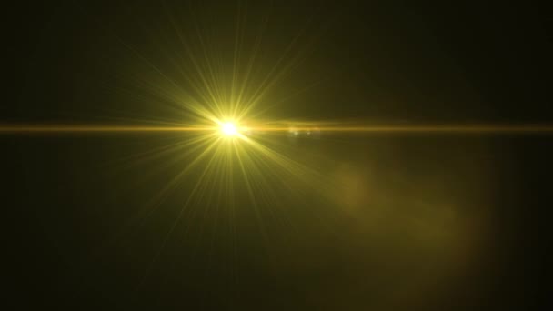 Flash verblassende bewegliche gelbe Lichter für das Logo optische Linse Stern flackert glänzende Animation Schleife Hintergrund neue Qualität natürliches Licht Lampe Strahlen Effekt dynamische bunte helle Videomaterial — Stockvideo