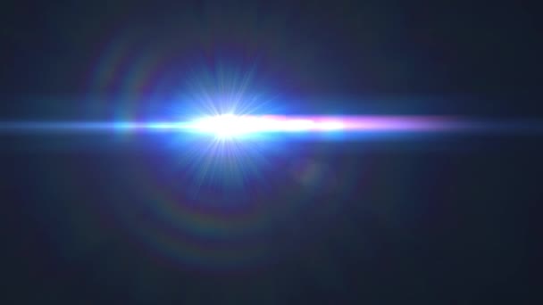 Flash halványuló kék fények logó optikai lencse Star mozgó trapéznadrág fényes élénkség hurok háttér új minőségi természetes világítás lámpa sugarak hatása dinamikus színes világos videofelvétel — Stock videók