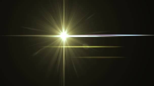 Flash solma logo optik lens star için sarı ışık hareketli parlak animasyon döngüsü arka plan yeni kalite doğal aydınlatma lambası ışınları etkisi dinamik renkli parlak video görüntüleri fişekleri — Stok video