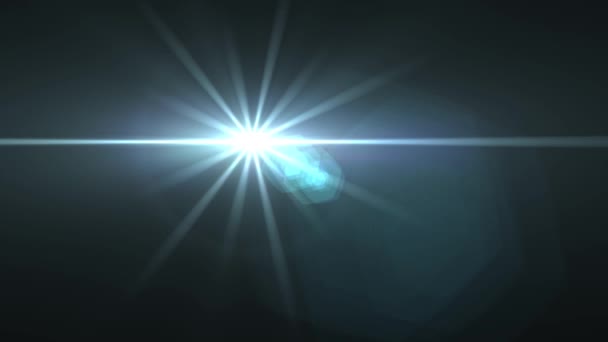 Flash desvanecimento movendo-se luzes azuis para logotipo lente óptica estrela chamas brilhante animação loop fundo nova qualidade natural iluminação lâmpada raios efeito dinâmico colorido brilhante vídeo footage — Vídeo de Stock