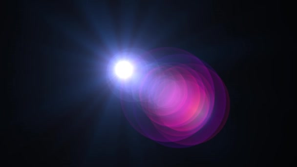 플래시 페이딩 이동 로고 광학 렌즈 스타에 대 한 블루 빛 섬광 빛나는 애니메이션 루프 배경 새로운 품질 자연 조명 램프 광선 효과 동적 다채로운 밝은 영상 — 비디오