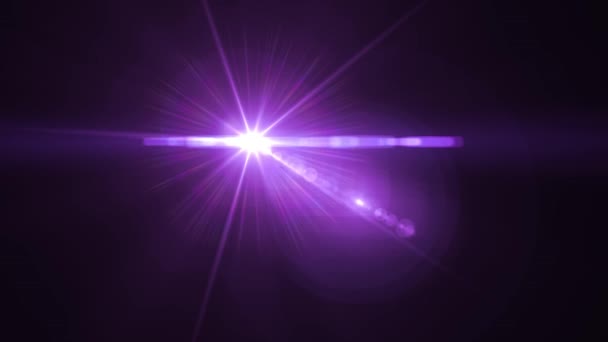 Flash fading moving purple lights for logo optical lens star flares shiny animation loop background new quality natural lighting lamp rays effect dynamic colorful bright video footage — Stock Video