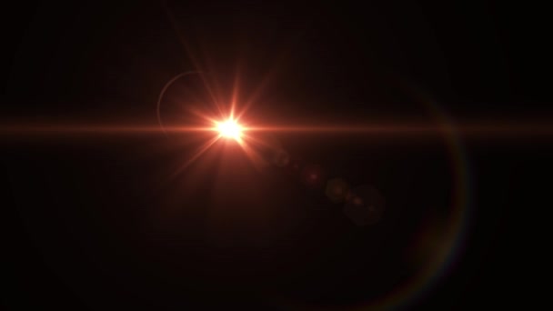 Спалах рухомих червоних вогнів для логотипу оптичної лінзи зірка спалахує блискучий анімаційний цикл фону нової якості природного освітлення лампи промені ефект динамічний барвистий яскравий відеозапис — стокове відео