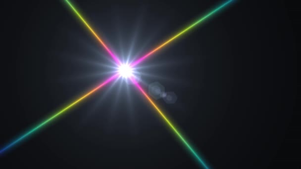 Flash verblassende bewegliche Lichter für das Logo optische Linse Stern flackert glänzende Animation Schleife Hintergrund neue Qualität natürliches Licht Lampe Strahlen Effekt dynamische bunte helle Videomaterial — Stockvideo