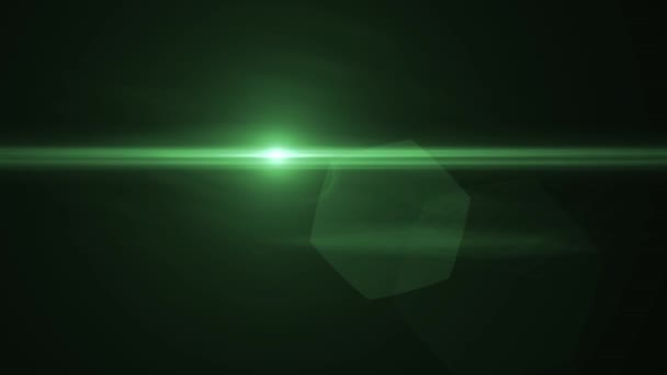 闪光褪色移动绿色灯为标志光学透镜星耀斑闪亮的动画循环背景新质量自然照明灯射线效果动态彩色明亮的视频画面 — 图库视频影像