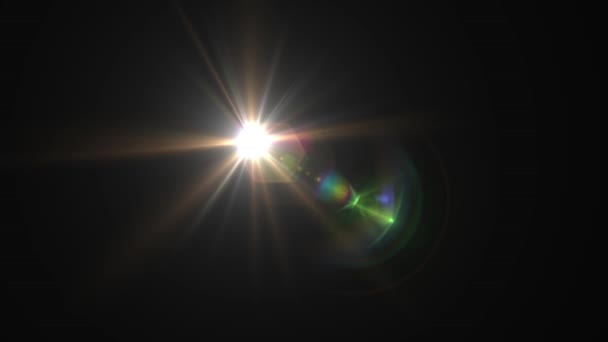 Flash ξεθώριασμα τα κινούμενα εκθαμβωτικά φώτα για λογότυπο οπτικός φακός αστέρι φωτοβολίδες λαμπερά animation βρόχο νέα ποιότητα φυσικού φωτισμού λαμπτήρων ακτίνες επίδραση δυναμική πολύχρωμο φωτεινό βιντεοσκοπημένων εικονών υποβάθρου — Αρχείο Βίντεο