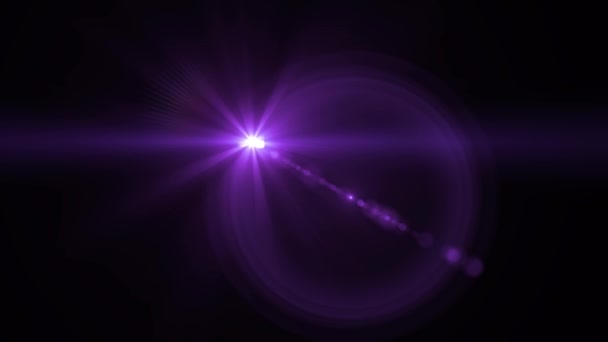 Flash dissolvenza movimento luci viola per logo ottico lente stelle brillanti animazione loop sfondo nuova qualità naturale illuminazione lampada raggi effetto dinamico colorato luminoso video — Video Stock