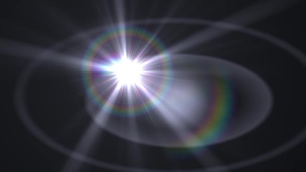 Flash décoloration lumières mobiles pour lentille optique logo étoiles fusées éclairantes animation brillant boucle arrière-plan nouvelle qualité lumière naturelle lampe rayons effet dynamique coloré lumineux séquences vidéo — Video
