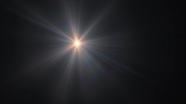 Flash décoloration lumières mobiles pour lentille optique logo étoiles fusées éclairantes animation brillant boucle arrière-plan nouvelle qualité lumière naturelle lampe rayons effet dynamique coloré lumineux séquences vidéo — Video