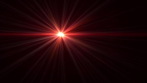 Destello que se desvanece luces rojas móviles para el logotipo lente óptica estrellas llamaradas brillante animación bucle fondo nueva calidad iluminación natural lámpara rayos efecto dinámico colorido brillante vídeo — Vídeo de stock