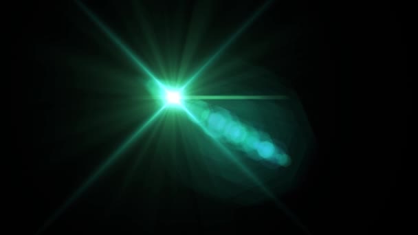 Flash decolorare în mișcare lumini verzi pentru logo-ul optic lentile stele erupții strălucitoare buclă de animație fundal de fundal de iluminat natural de nouă calitate raze de iluminat efect dinamic colorate imagini video luminoase — Videoclip de stoc
