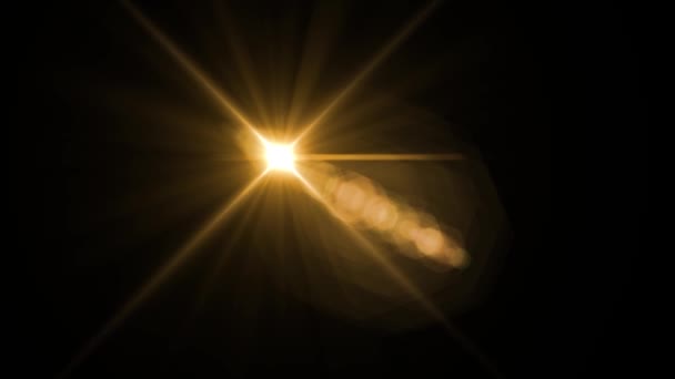 Вспышка выцветания движущихся желтых огней для логотипа оптических линз звезда вспышки блестящий анимационный цикл фон новое качество естественного освещения лампы лучи эффект динамические красочные яркие видео кадры — стоковое видео