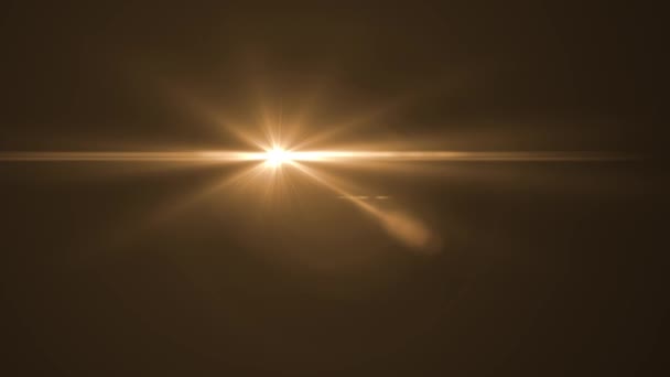 Flash verblassende bewegliche gelbe Lichter für das Logo optische Linse Stern flackert glänzende Animation Schleife Hintergrund neue Qualität natürliches Licht Lampe Strahlen Effekt dynamische bunte helle Videomaterial — Stockvideo
