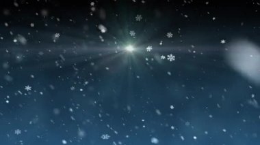 Noel yıldız ışık kar düşen animasyon arka plan yeni kalite evrensel hareket dinamik animasyon renkli neşeli tatil müzik video görüntüleri