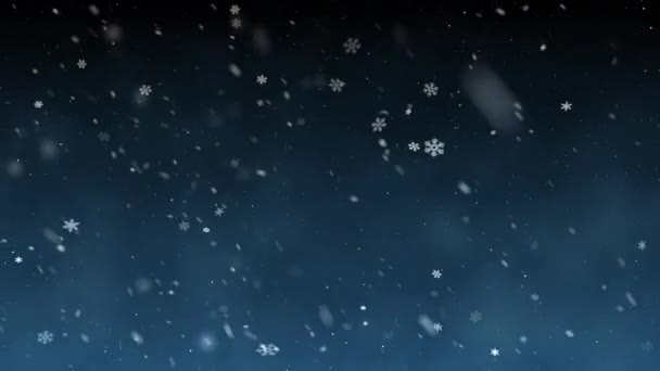 Snow falling animation background New quality universal motion dynamic animated colorful joyful holiday music video footage — Stock Video