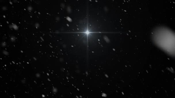 Noel yıldız ışık kar düşen animasyon arka plan yeni kalite evrensel hareket dinamik animasyon renkli neşeli tatil müzik video görüntüleri — Stok video