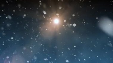 Noel yıldız ışık kar düşen animasyon arka plan yeni kalite evrensel hareket dinamik animasyon renkli neşeli tatil müzik video görüntüleri