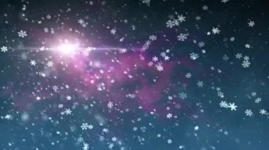 Noel yıldız ışık kar düşen animasyon arka plan yeni kalite evrensel hareket dinamik animasyon renkli neşeli tatil müzik video görüntüleri
