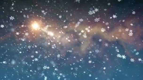 Natale stella luce neve caduta animazione sfondo Nuova qualità universale movimento dinamico animato colorato gioioso vacanza musica video — Video Stock