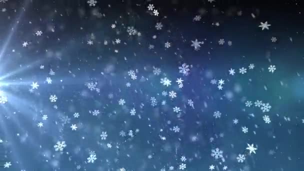 Schnee fallen Licht Animation Hintergrund neue Qualität universelle Bewegung dynamisch animiert bunt fröhlich Urlaub Musik Videomaterial — Stockvideo