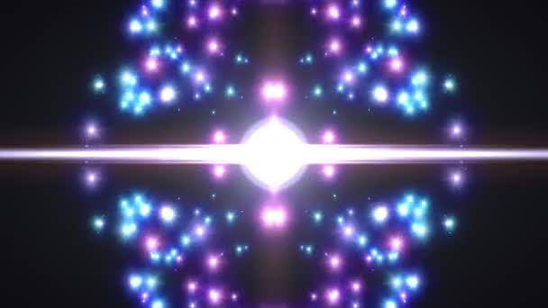 Symmetrical star explosion flash shiny loopable animation art background new quality natural lighting lamp rays effect dynamic colorful bright video footage — Stock Video