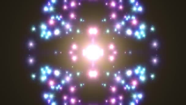 対称星の爆発フラッシュ光沢のある単発アニメーション美術背景新しい品質自然照明ランプ光線効果動的カラフルな明るい映像 — ストック動画