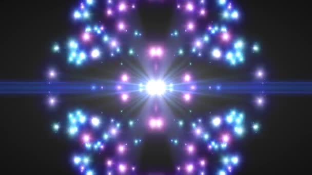 Symmetrische Sternexplosion blitzt glänzend loopable Animation Kunst Hintergrund neue Qualität natürliches Licht Lampe Strahlen Effekt dynamisch bunt hell Videomaterial — Stockvideo