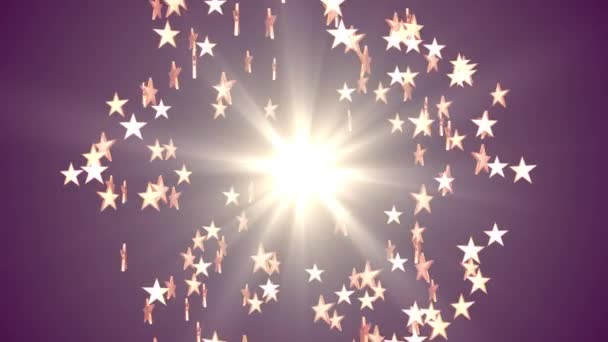 Star explosion flash shiny loopable animation art background new quality natural lighting lamp rays effect dynamic colorful bright video footage — Stock Video