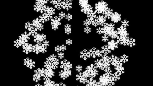 Duże płatki śniegu wybuch animacji tła nową jakość kształt uniwersalny ruchu dynamicznego animowane kolorowe radosne wakacje teledysk nagrania — Wideo stockowe